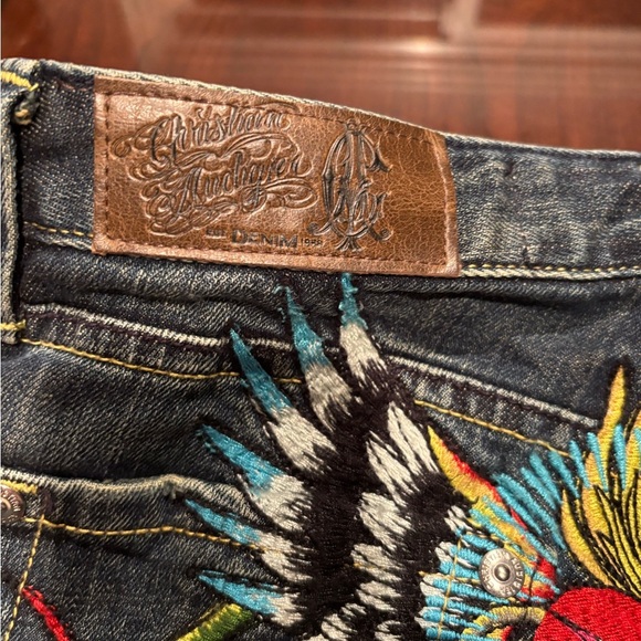 Christian Audigier Blue Jeans with Colorful Embroidery - Picture 8 of 15